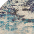 2' X 4' Ivory And Teal Blue Abstract Power Loom Non Skid Area Rug